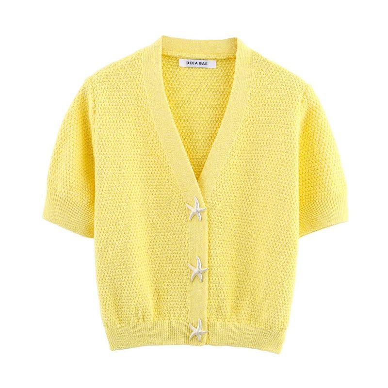 Kaslead New Arrival Women's Clothing Fashion Style Fashion Star Star Button Decoration Knitting Outwear 6771066