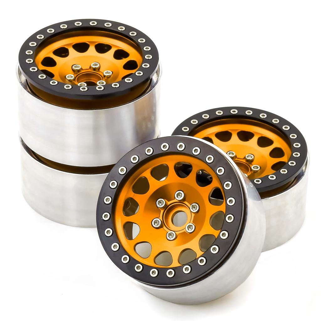 Aluminum Alloy Wheel Beadlock Wheel s Hub 4pcs 2.2inch 65*36mm Replacement for 4 6 Scx10 Rr10 Wraith 1Celsius8 1Cel