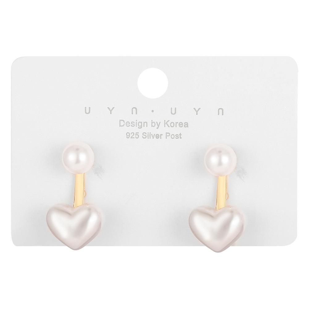 Women Earrings Pearl Love Heart Earrings Creative Retro Inlaid Pearls Ear Stud For Girls Holiday Gifts