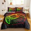 Games Duvet Cover Set Gradient Gaming Comforter Cover for Kids Teen Gamepad Bedding set Neon Games Polyester Qulit Cover
