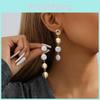 Modische Geometrische Gold-Perlen-Ohrstecker Urban Chic Lange Stecker für Damen 2023
