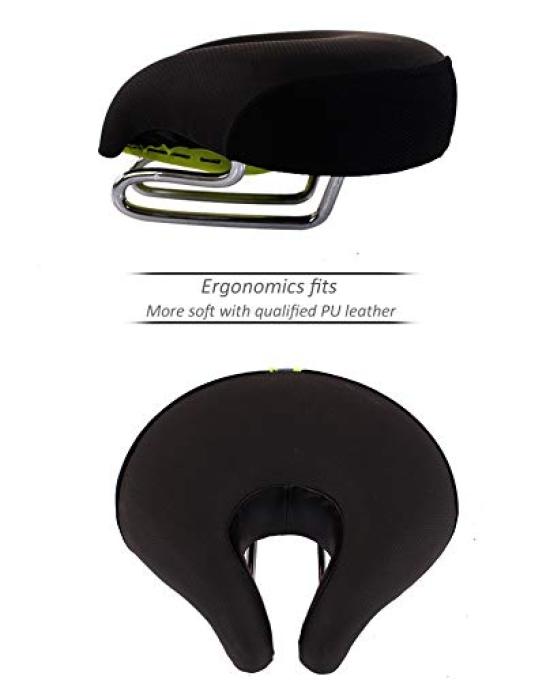 Poilee Bicycle Shock Ergonomic Comfortable for Available for Weekday A038 Saddle, Soft, Absorbing, Design, Cycling, Use, (Black)