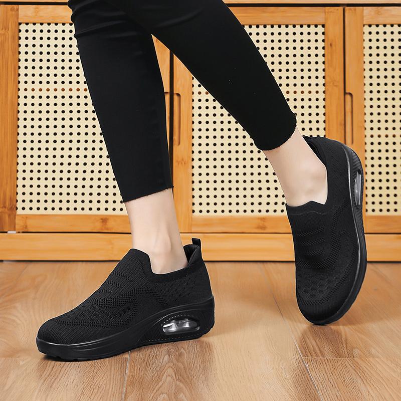 Women Slip on Walking Shoes Women Black Pink Blue Grey Sneakers Elevator Platform Socks Shoes Women's Orthopedic Casual Shoes Plus Size 42 43