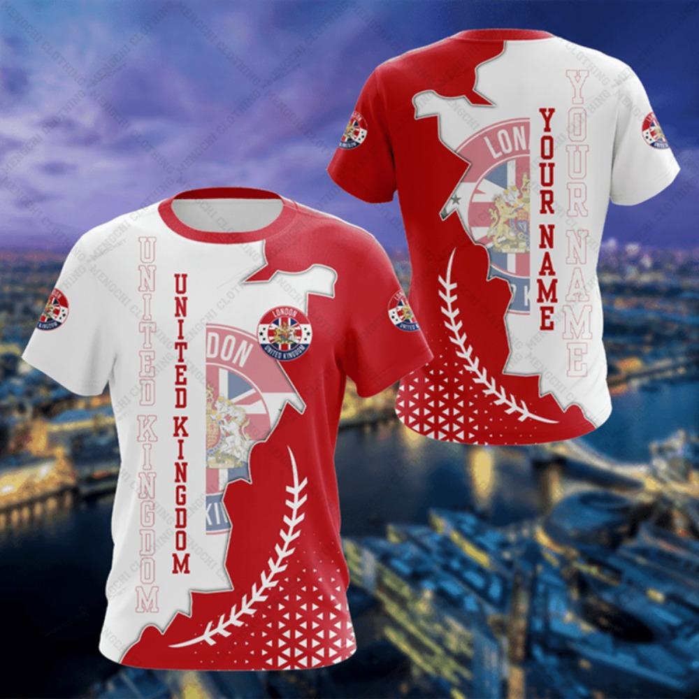Customize England Football Tees Summer Cool Sportswear For Men Oversized Loose Jersey O-neck Short Sleeve T-shirts Daily Tops
