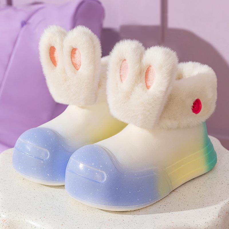 

хлопковая обувь Зимние милые теплые бархатные хлопковые сапоги для мальчиков и девочек Одежда для среднего и старшего возраста, непромокаемая обувь из хлопка для улицы 34-35 (suitable for foot length 22cm)