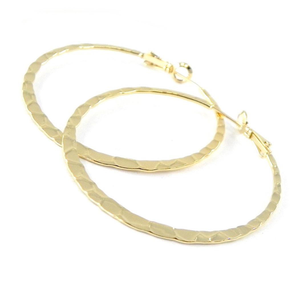 Les Trésors De Lily [G2038] - Gold Plated 'Cleopatra' Hoop Earrings