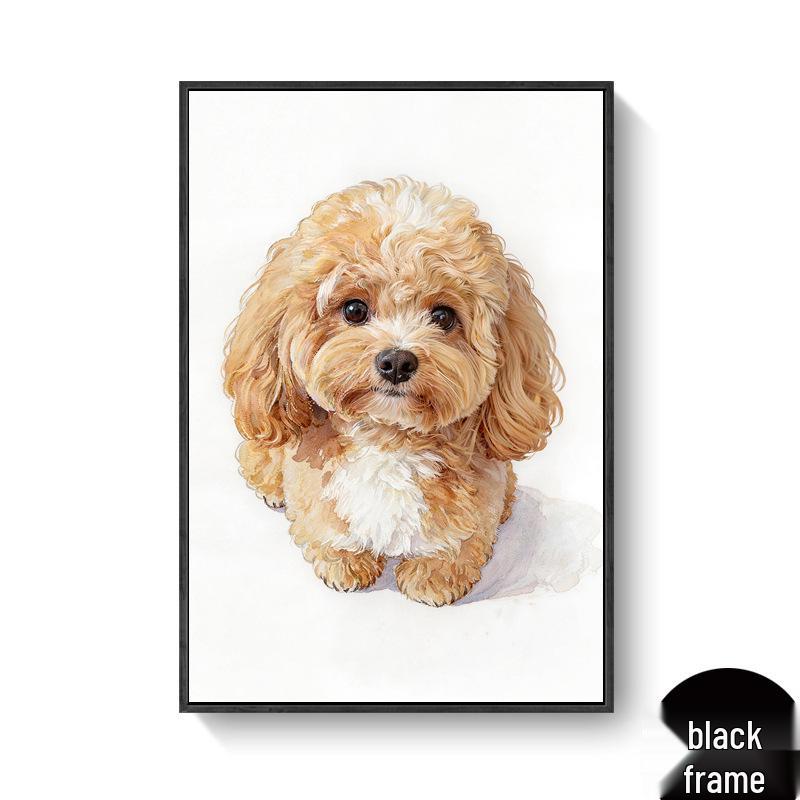 Custom Decorative Cute Dog Teddy Frameless Wall Painting for Living Room or Bedroom