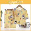 Set Pigiama Bambini Dinosauro Cartone Animato Con Cotone Seta Traspirante Per Comfort Estivo