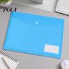 Project Document Organizer Plastic File Folder with Label Pocket, Hook And Loop Closure Clear Long-term Storage Bag Poly Envelope Folder, A4/A5/A6
