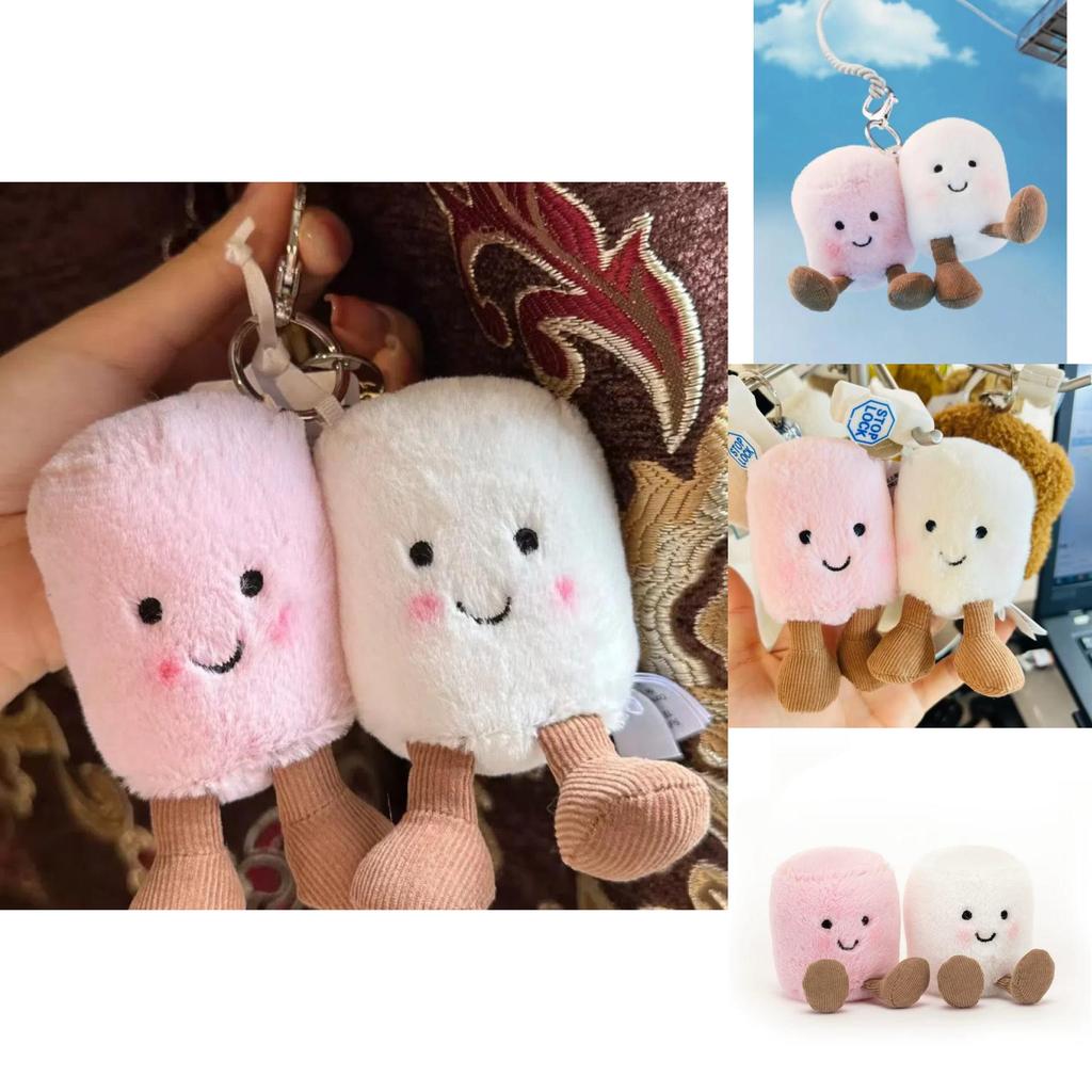 Cotton Candy Animal Plush Keychain With Soft Short Hair For Kids And Baby