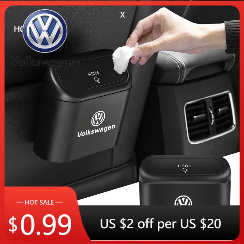 PET1 For VOLKSWAGEN VW 2025 Hot Car Trash Can Storage Box Vehicle Multifunctional Garbage Dust Case For Volkswagen VW Golf 4 R Rline