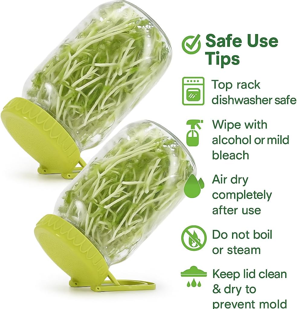 Plastic Sprouting Lid with Draining Stand Indoor Bean Sprouts Grow Sprouting Plant Propagation Seedling Tray Seeding Germinator