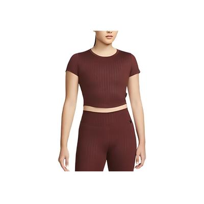 Casual Sport Solid Color Print Short Sleeve Crop Top Women Tops Eclipse-Bronze DM7337-273