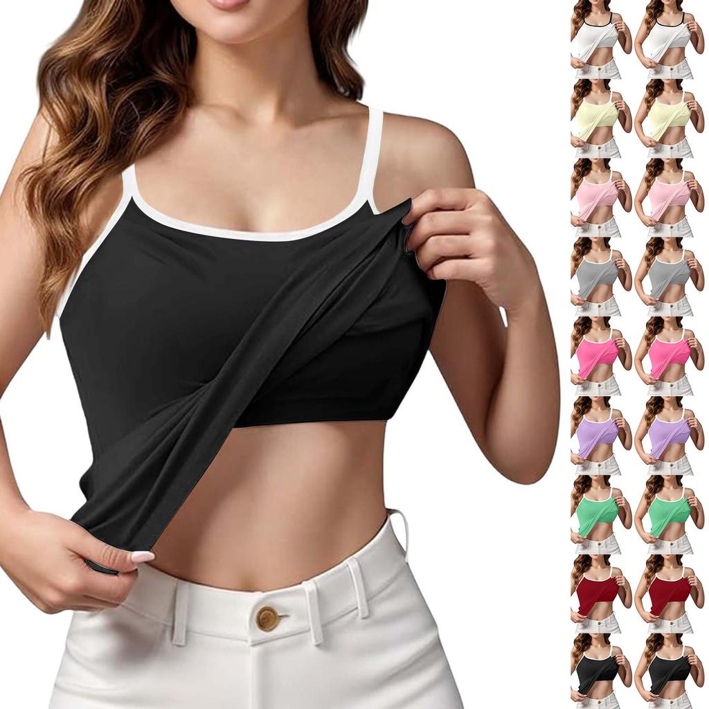 Women's Color Block And Contrasting Camisole With Breast Pads As Base Sexy Plus Size Underwear