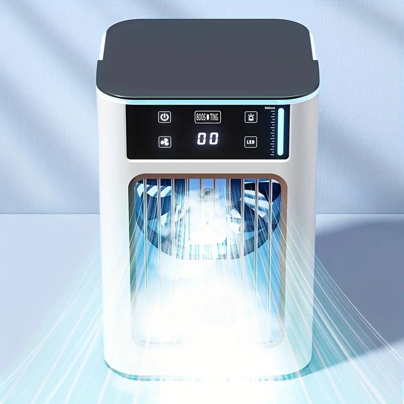 Mini Desktop Humidifying Air Conditioner Fan Usb Rechargeable Portable Desktop Mist Spray Cooling Fan for Home, Dorm, or Office