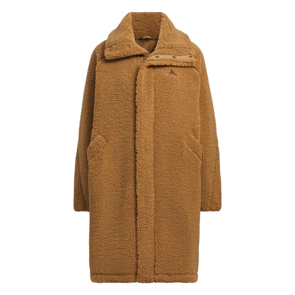 Adidas Modern Long Boa Solid Color Versatile Sports Casual Loose Plush Jacket Women Jackets Desert-Brown JX6835