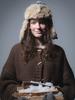 Themitten Woolly Duffle Cardigan (Brown)