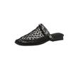 Baotou half slippers women's outer wear 2025 summer new niche mesh hollow slippers breathable low-heeled fishing net shoes