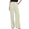 Women's Casual Color Wide Leg High Waist Casual Pleated Pants With Pockets