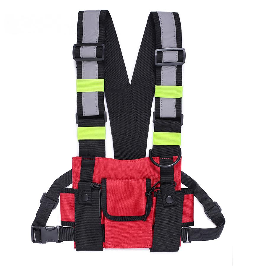 Functional Tactical Chest Bag For Men Fashion Bullet Hip Hop Vest Streetwear Bag Waist Pack Unisex Black Chest Rig Bag