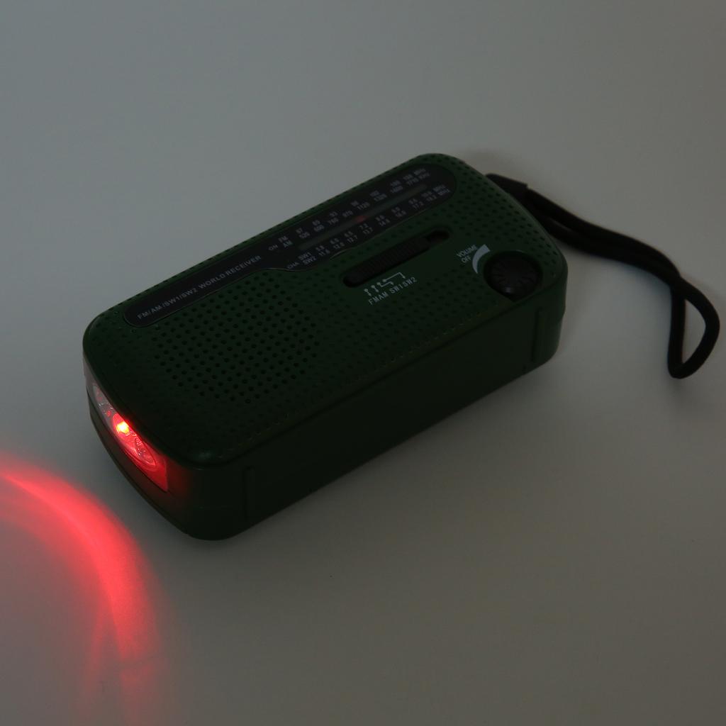 Hand Crank Solar Radio AM FM SW1 SW2 Camping LED Flashlight Multiband Camping Emergency Radio for Outdoor