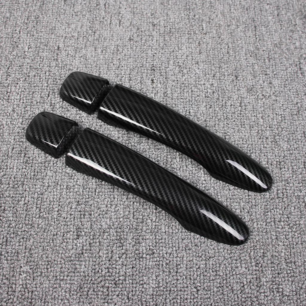 Ruiq Outer Door Handle Cover for Nissan Note Carbon Fiber Includes Smart Key Entry Button for the New Nissan Note E13 Full-coverage E-Power (Black