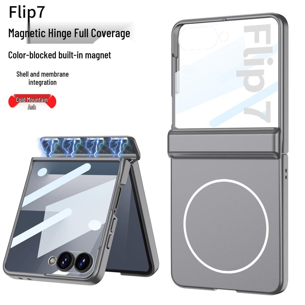 Samsung Z Flip7 Solid Color Case: Full Coverage, Hinge Style, Magnetic, Wireless Charging, Drop-Proof