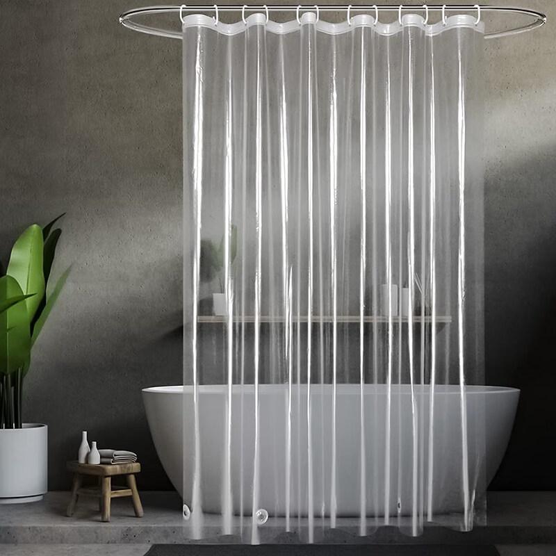 LIEI Fully Transparent PEVA Shower Curtain