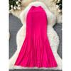 High Cold Adult Lady Like Woman Wear Women's Work Clothing All-Match Tutu Stylish Stretch Silm Mesh Patchwork Fishtail Bodycon Dress