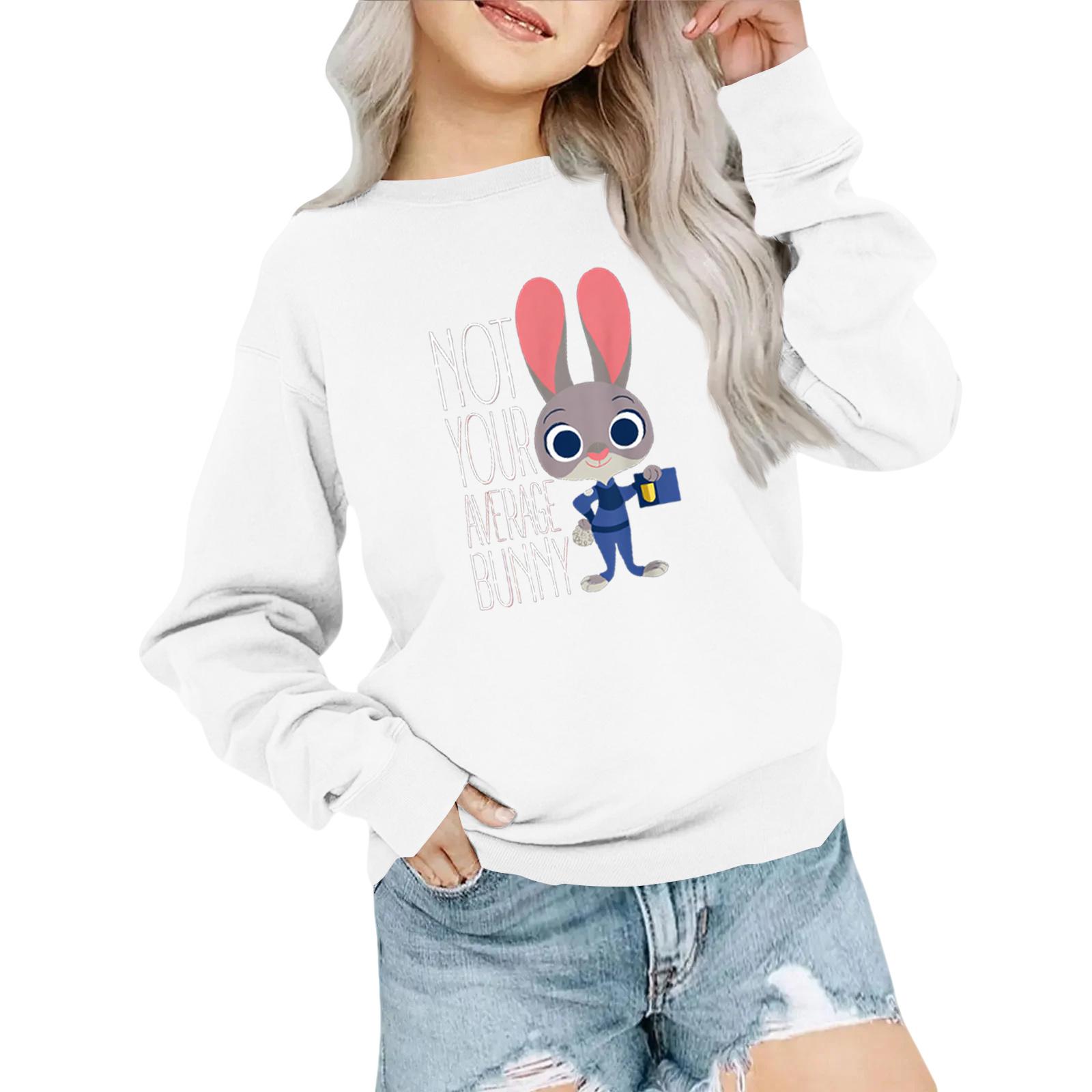 

Детский модный свободный повседневный свитшот с длинными рукавами и принтованным воротником 150 белый