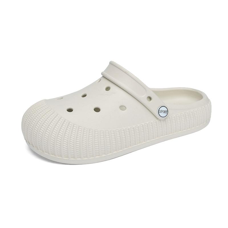 

Обувь с дырками, женщины носят тапочки с толстой подошвой и увеличенным размером, нескользящие при наступании на дерьмо, спортивные и пляжные сандалии для отдыха 40 бежевый