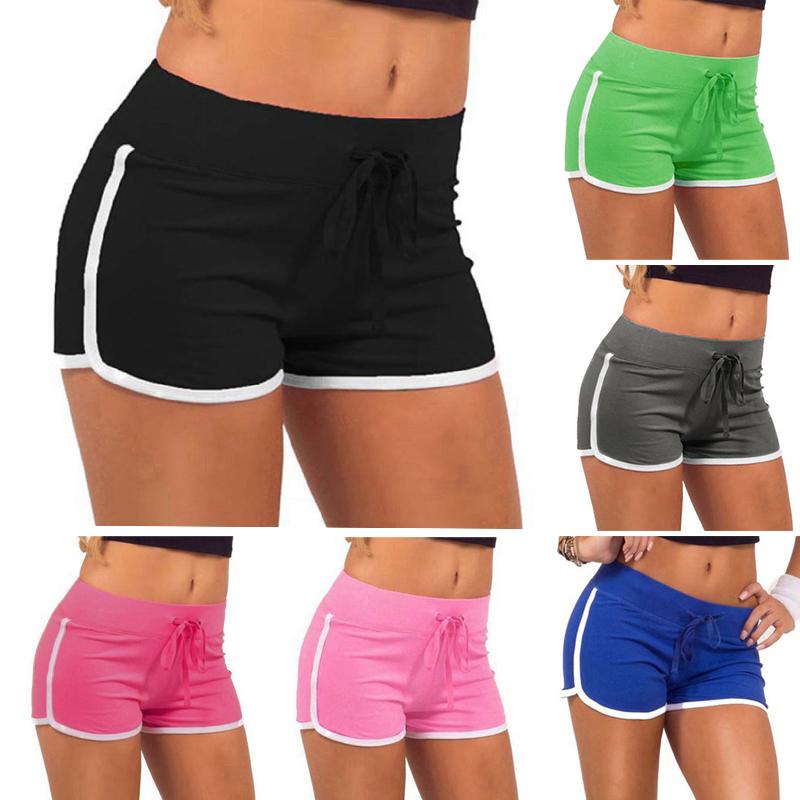 Women Sexy Girls Yo-Ga Short Running Peach Hip Sports Leisure Summer Skinny Patchwork Shorts Fashion Underpants
