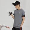 Li Ning Cool Tea T Quick-Dry Cool Casual Sports Top Logo Print Round Neck Loose Summer Short Sleeve T-Shirt Men tops Shadow-Gray AHSU709-5