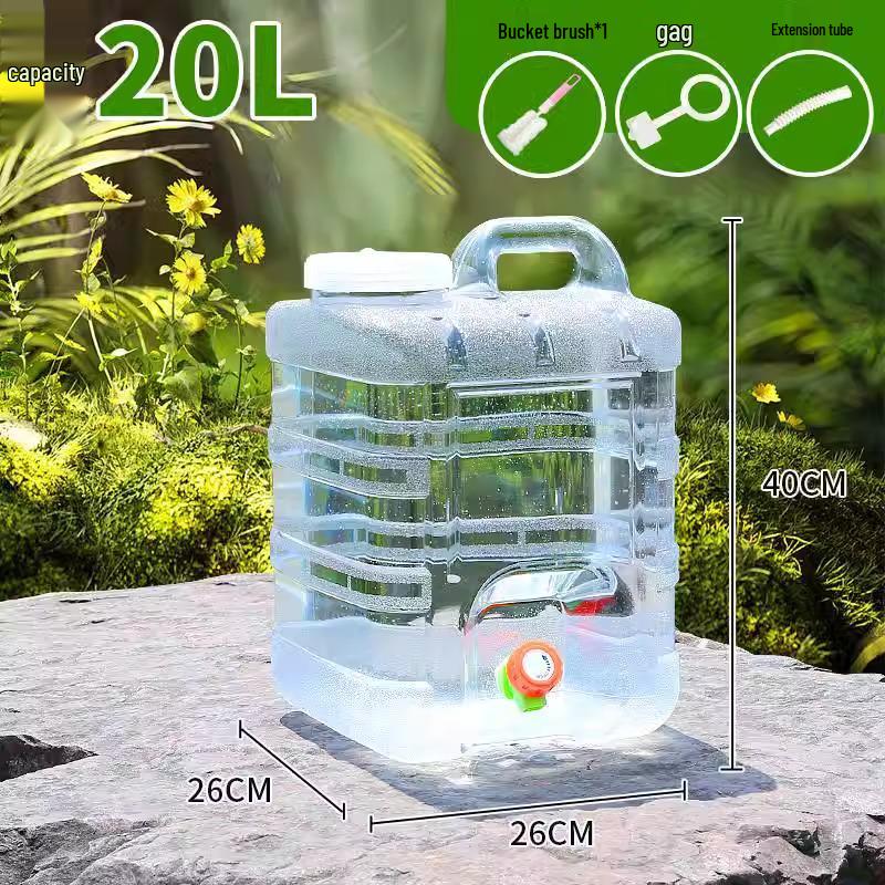 Zewnętrzne Wiadro na Wodę z Kranem, Duży Plastikowy Zbiornik do Przechowywania na Wycieczki Samochodowe i do Użytku Domowego