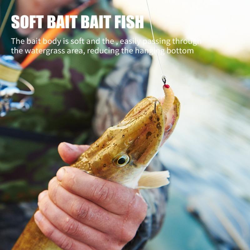 100pcs Breadworm Fishing Bait Set Freshwater Sandworm Maggot Soft Worm Fishing Lure Set