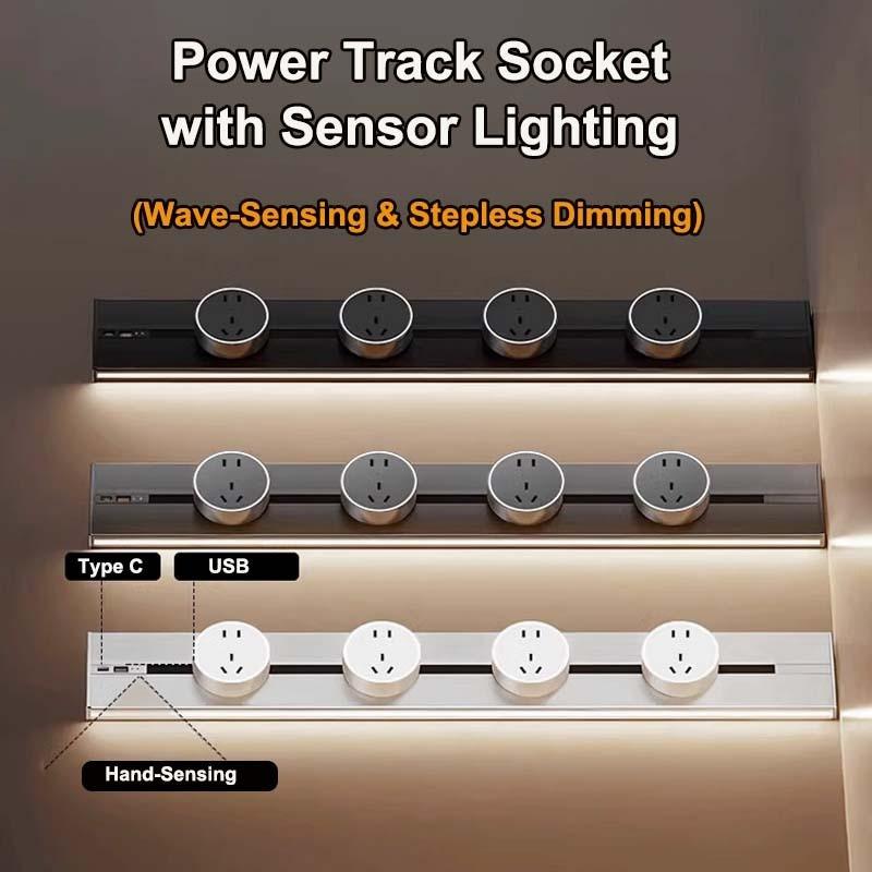 Movable Wall Mounted Power Track Socket Universal Adapter Office Home Appliance Socket Safety Track Kit