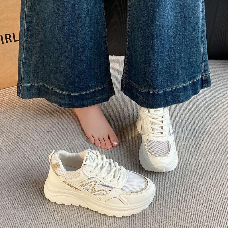 Popular Forrest Gump shoes dad shoes women's 2025 spring and summer models lightweight and breathable mesh muffin bottom heightening versatile sport