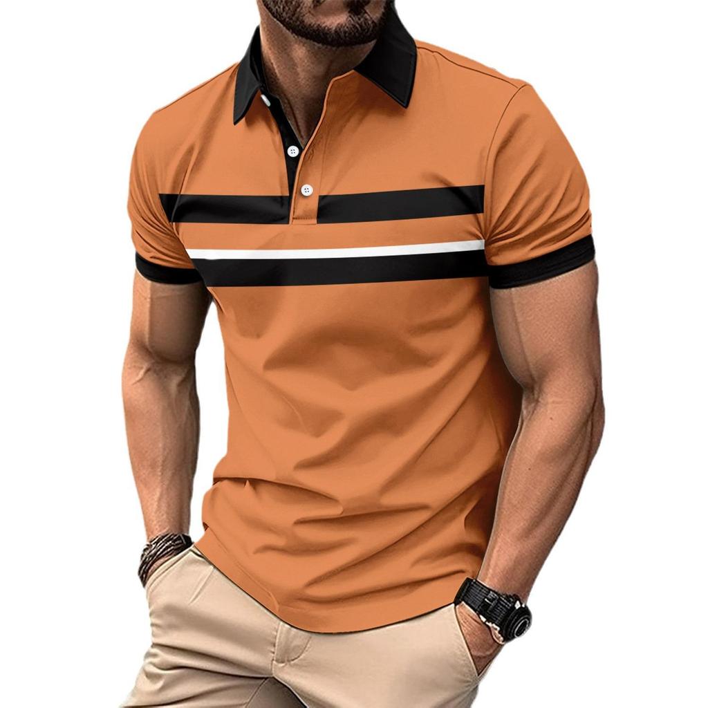 Men's 2025 Digital Print Lapel Short-Sleeve Outdoor Casual Polo Shirt