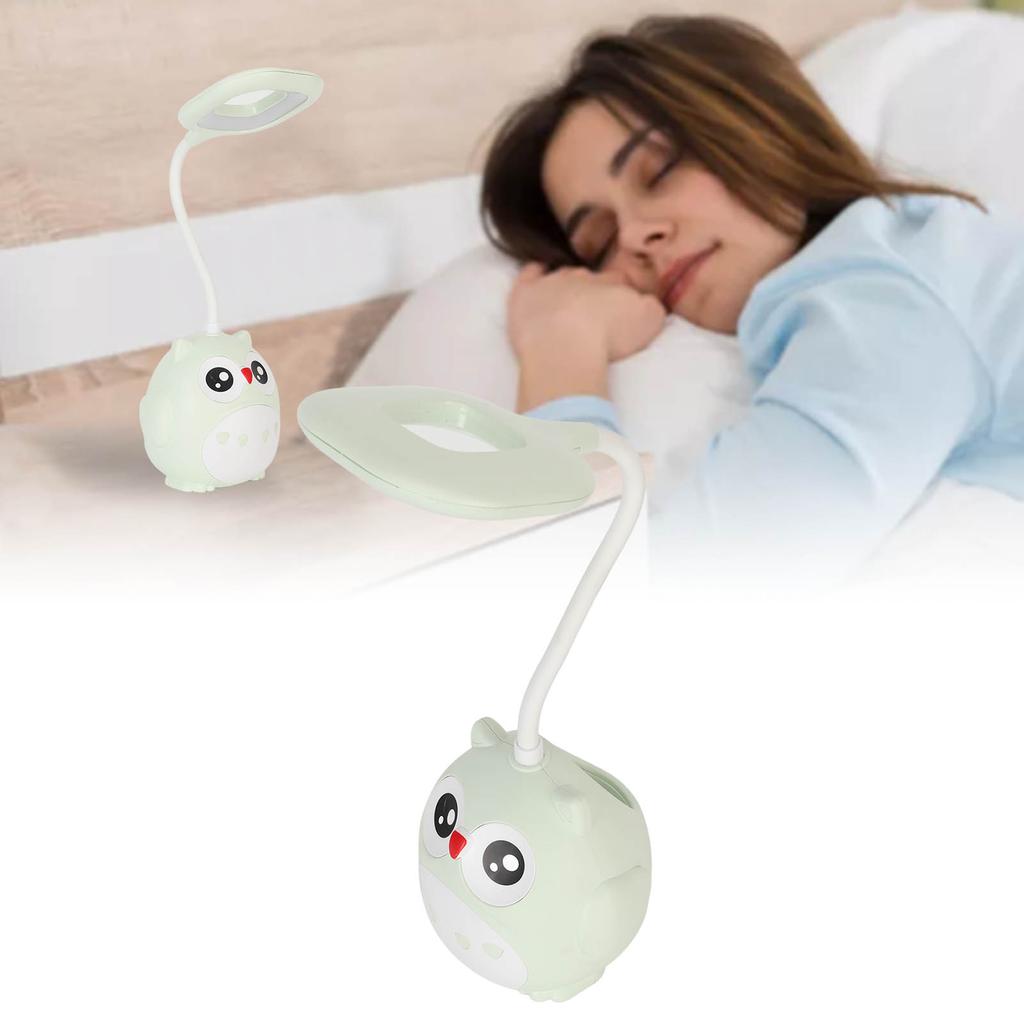 Table Lamp Pen Holder Small Eye Caring Desk USB Rechargeable LED Night Light Student Dorm Room Cartoon Owl Shape