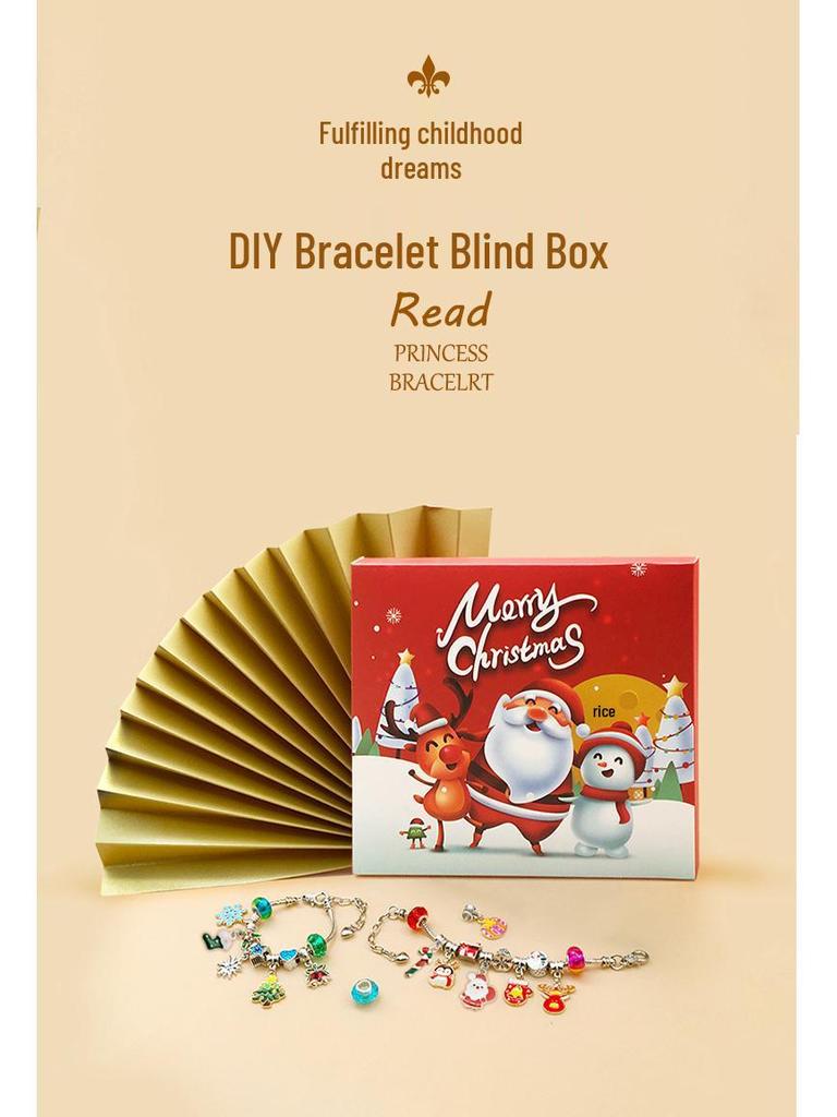 24-Day Christmas Countdown Surprise DIY Bracelet Set for Kids