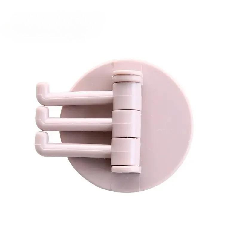 10pcs Three Branch Rotatable Seamless Adhesive Hook Strong Bearing Stick Hook Wall Hanger Bathroom Kitchen Supplies Hooks