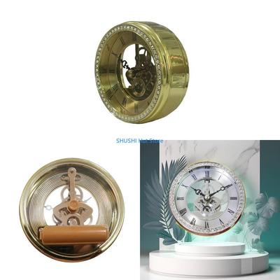 100mm Desk Clock with Quiet and Luxurious Crystal Detail Wrought Metal Clocks for Business Professional Table Clock D57B