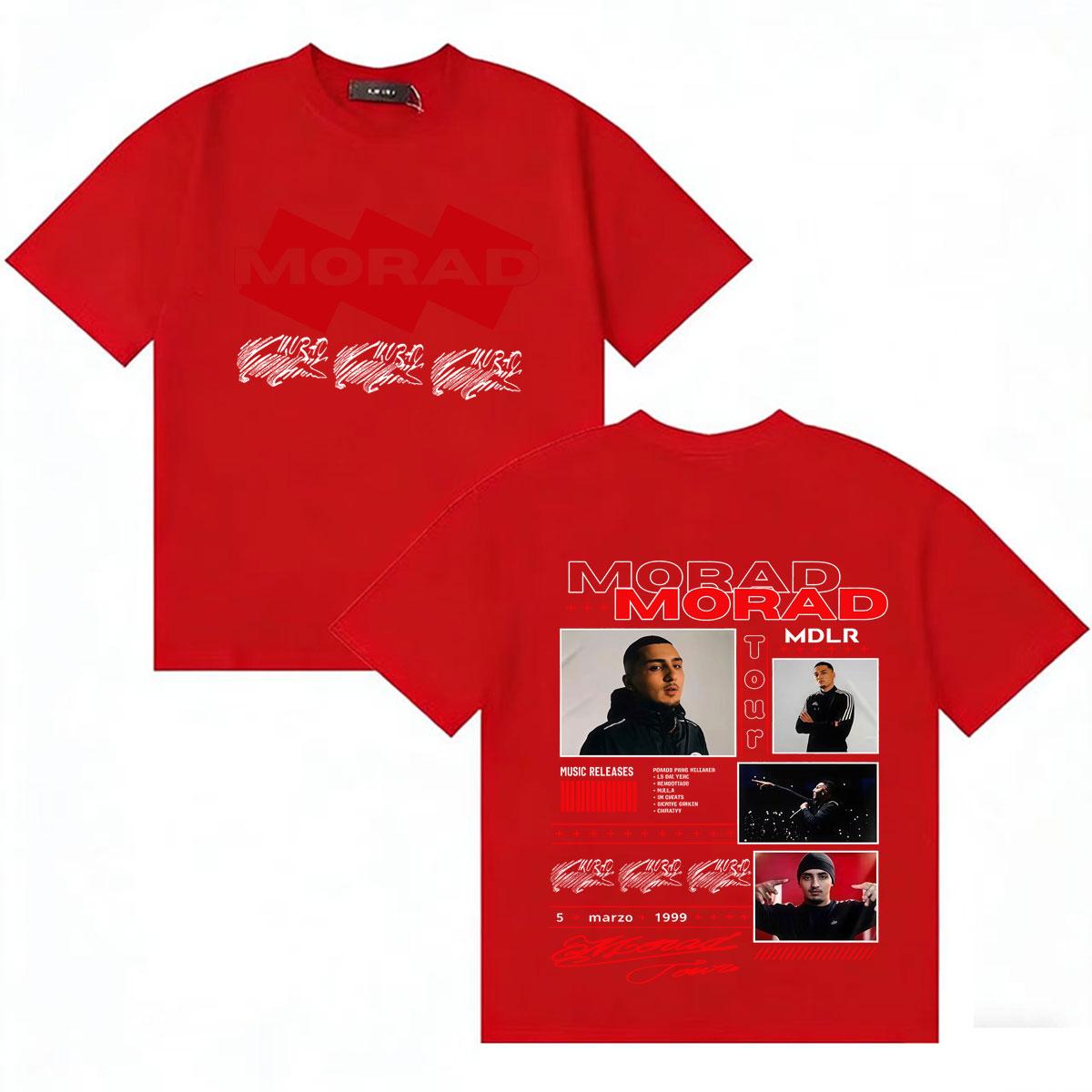 

Rapper Morad 2026 New Album Tour T Shirts Unisex Women Fashion Hip Hop Tee Shirt Cotton Casual 90s Short Sleeve Tshirts Streetwear S