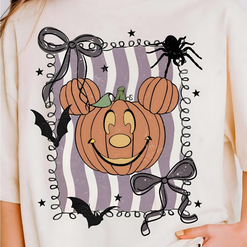 Pumpkin Printed 100 Womens Tshirt Pure Cotton Four Seasons New Neutral Leisure Fashion Street Wear