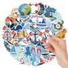 50 Nautical World Cartoon Stickers - Waterproof DIY Decals for Suitcases & Notebooks