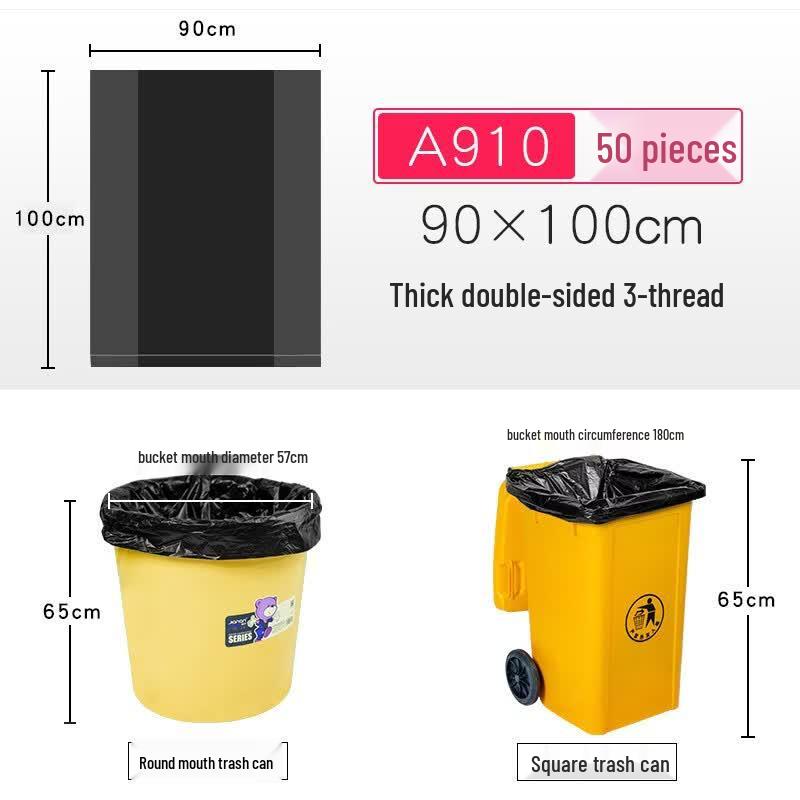LOVE IS PERFECT Flat-Mouth Black Trash Bags
