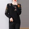 Druck Damen Pullover Frühling Herbst Koreanische Mode Pullover Langarm Top Blusas Femme Weicher O-Ausschnitt Gestrickter Schlanker Pullover