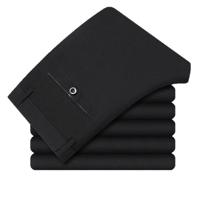 Men's Versatile Ice Silk Casual Pants Summer New Loose Straight High Waist Medium Dad Business Pants Men's Pants