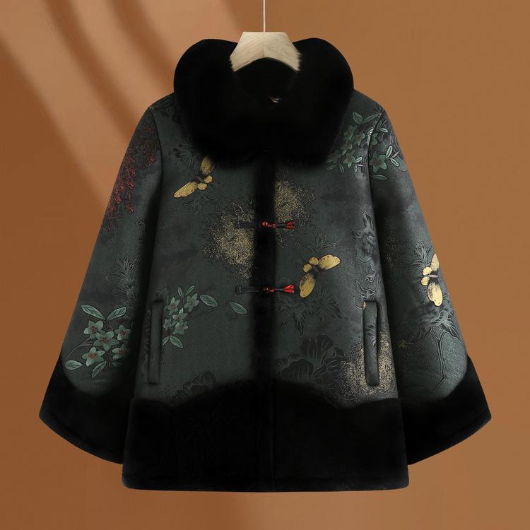 Grandma Winter Fleece Jacket Women's Old Lady Clothes