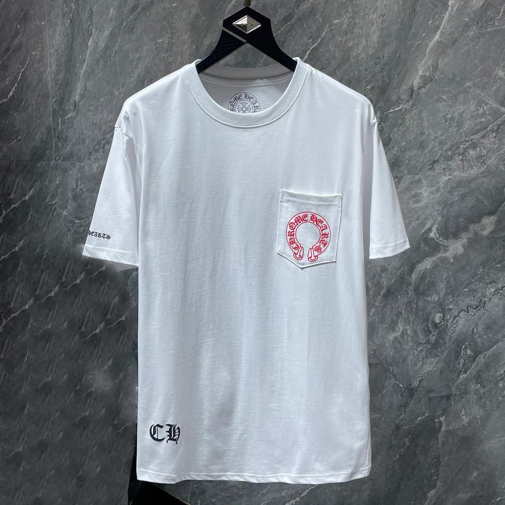 8015 CHROME HEARTS 2026 Sommar Ny Högkvalitativ Bomull Rund Hals Lös Stor Storlek Herr- och Dam-T-shirt Par-T-shirt